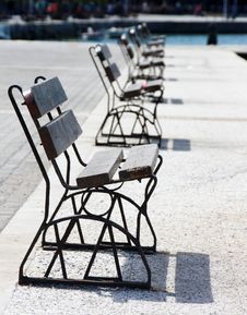 Row Of Benches Royalty Free Stock Photo Row Of Benches Royalty Free Stock Photo