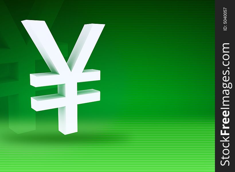 Symbol of yen on an abstract background. Symbol of yen on an abstract background