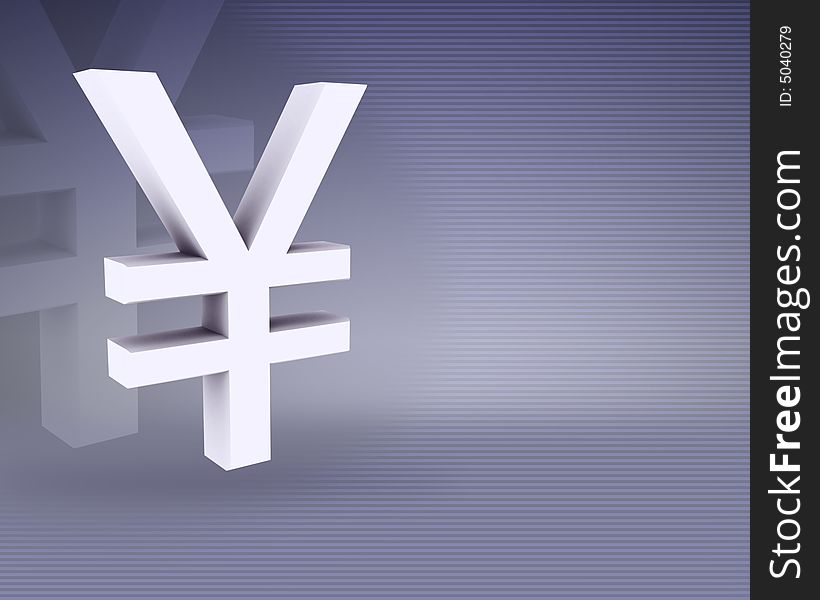 Symbol of yen on an abstract background. Symbol of yen on an abstract background