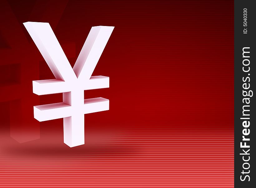 Symbol of yen on an abstract background. Symbol of yen on an abstract background