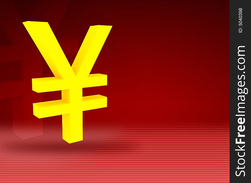 Symbol of yen on an abstract background. Symbol of yen on an abstract background