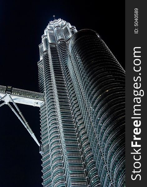 Petronas twin towers in the night, malaysia