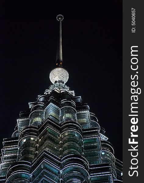 Petronas twin towers in the night, malaysia