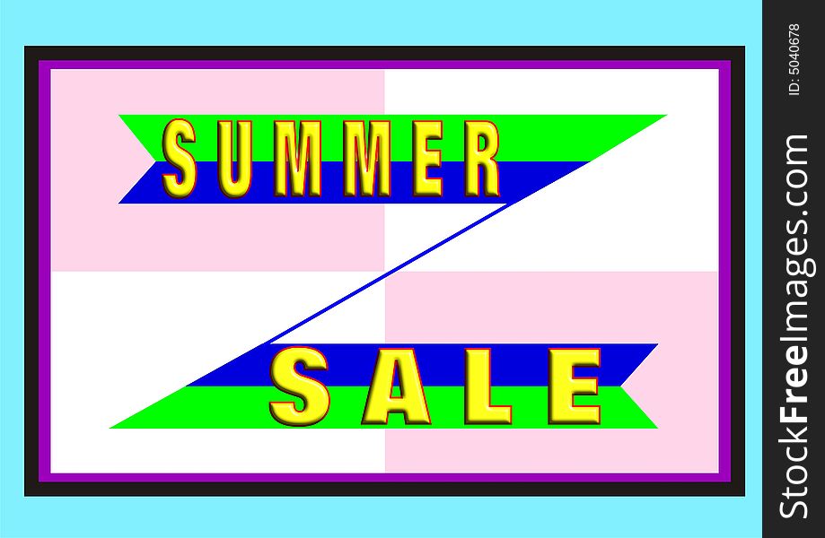 Summer-sale is a poster as wall decoration or advertising print. Summer-sale is a poster as wall decoration or advertising print