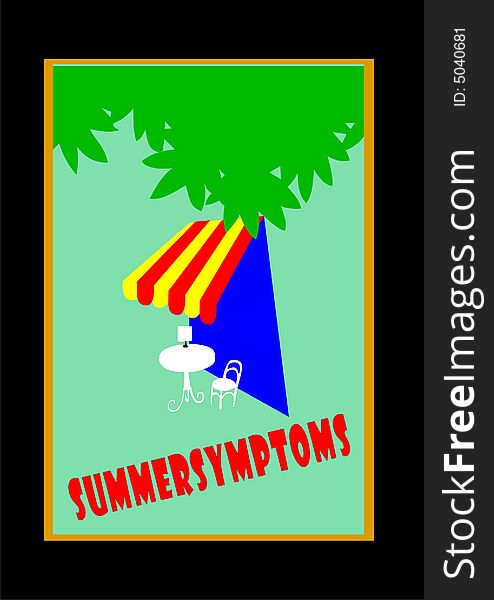 Summer_symptoms a poster as wall decoration or advertising-print in vintage style