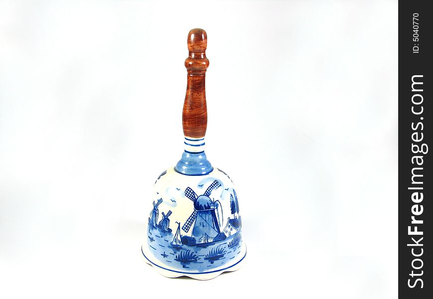 Traditional Dutch Delft  bell isolated