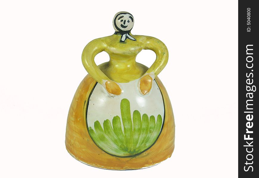 Naive Art Figurine Bell Isolated