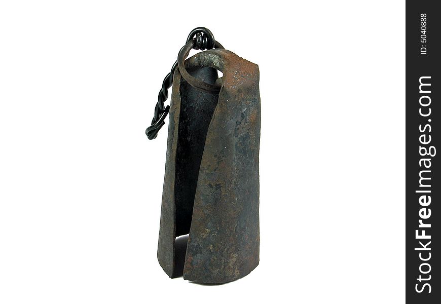 Traditional handmade metal bell Africa isolated