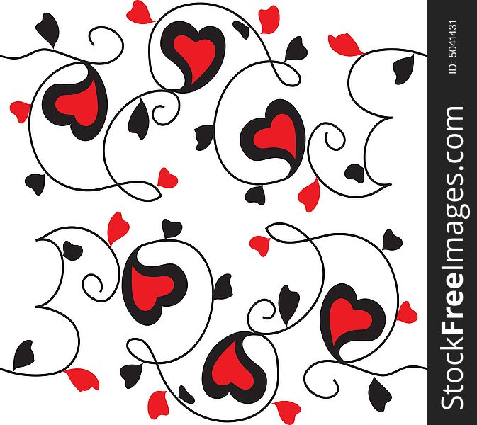 Seamless pattern with ornament in the manner of heart. Seamless pattern with ornament in the manner of heart