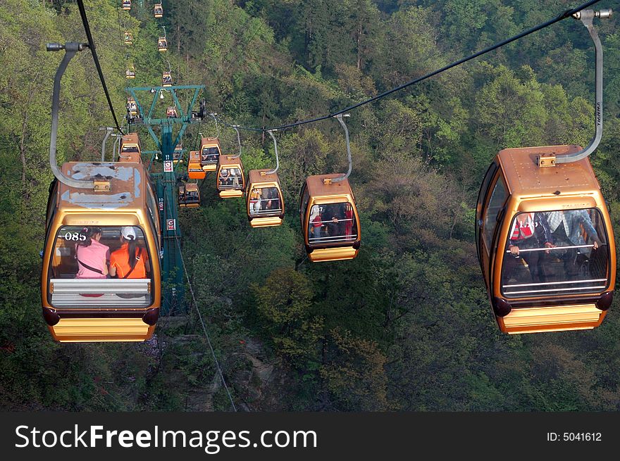 Cable car,wudang mountain,Hubei province,China.