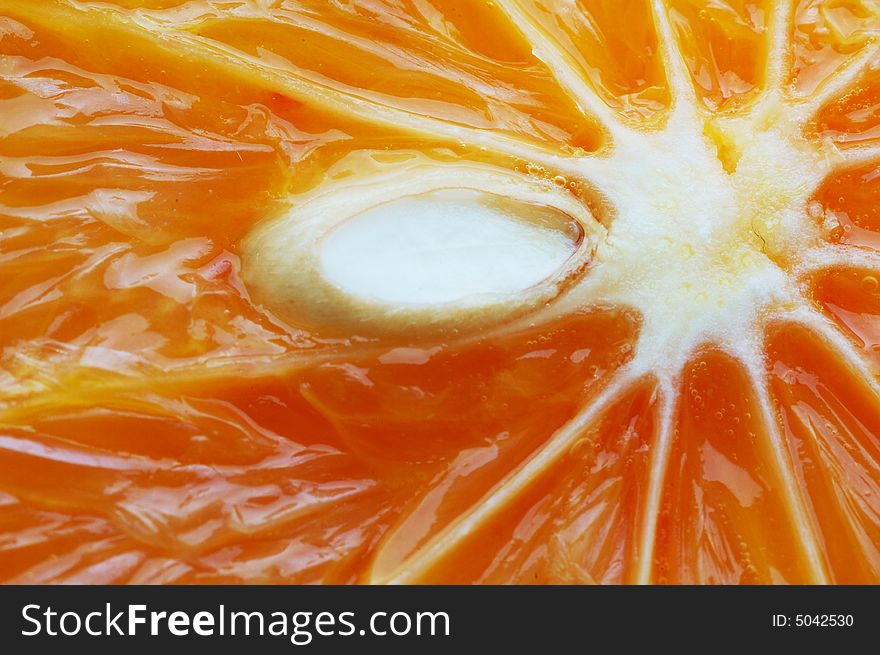 The heart of fruit. Close-up perfectly fresh orange. The heart of fruit. Close-up perfectly fresh orange