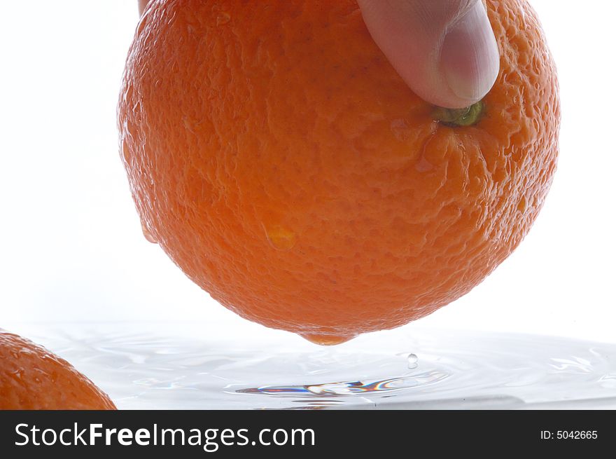 Close-up perfectly four fresh orange, on white background. Close-up perfectly four fresh orange, on white background