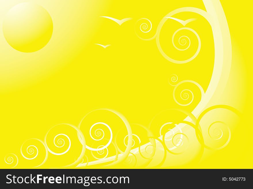 Abstract illustration of the yellow world. A vector, format EPS