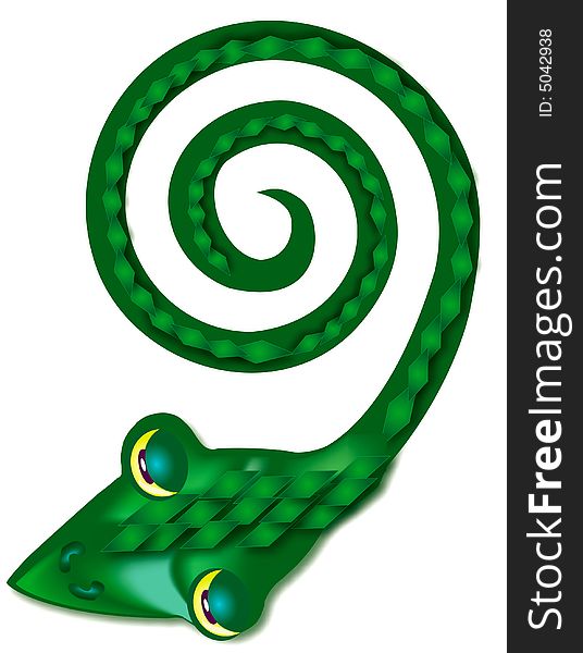 Green snake  graphic  montage. Green snake  graphic  montage
