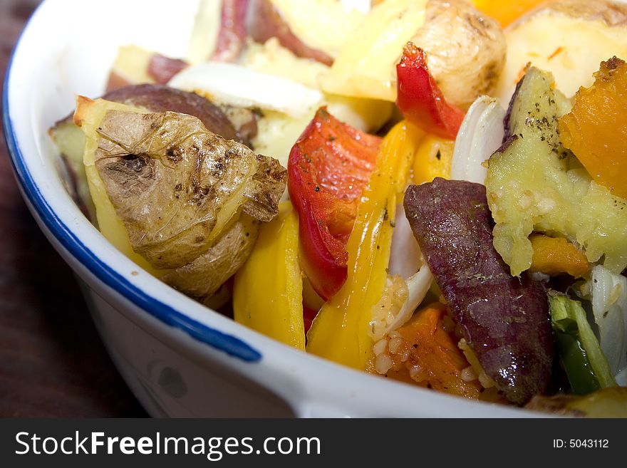 Potato and pepper salad with other vegetables. Potato and pepper salad with other vegetables