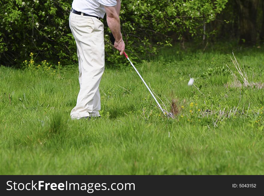 Very early on a golf course in spring. Very early on a golf course in spring