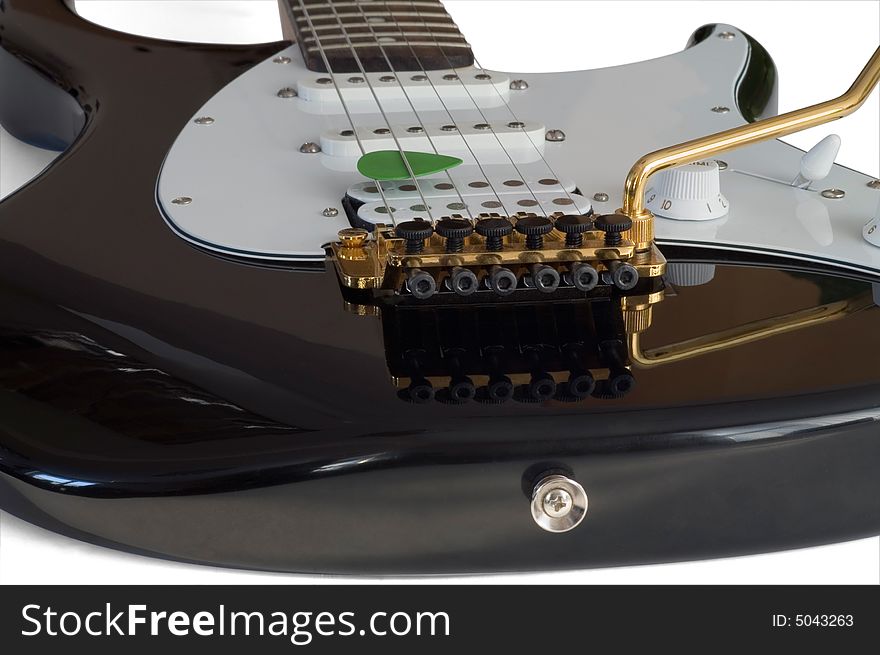 Electric guitar and mediator closeup