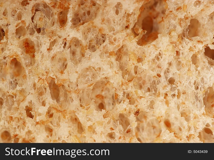 Slice of  grain Brown Bread close up