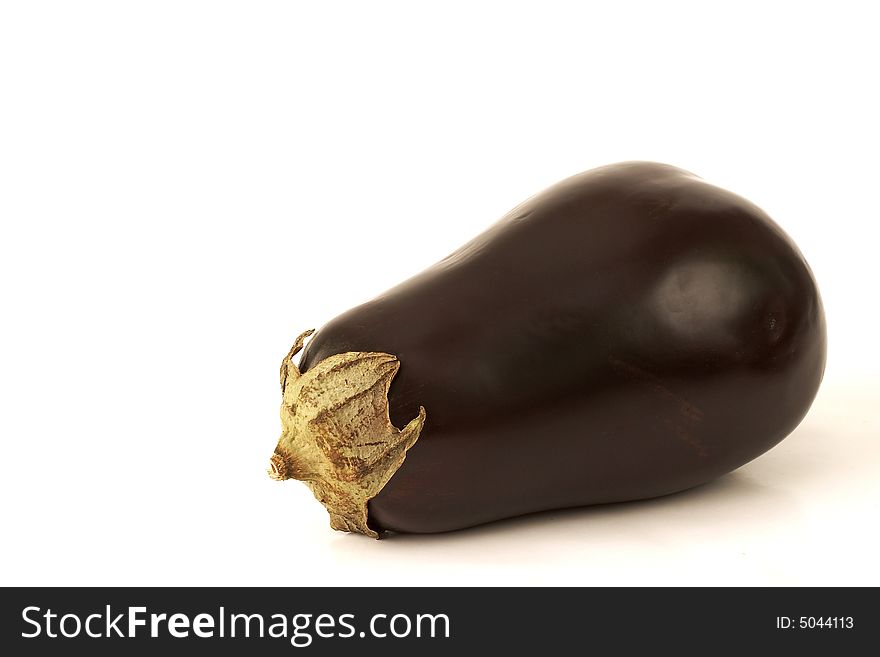 One eggplant alone in white background