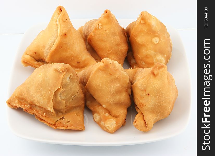 Fresh and spicy samosas for snack. Fresh and spicy samosas for snack