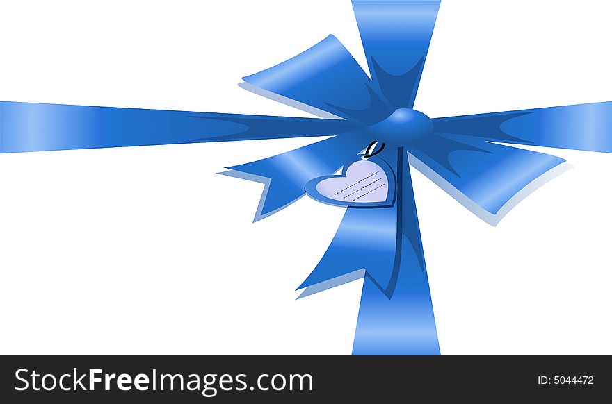 One blue ribbon isolated on white background. One blue ribbon isolated on white background