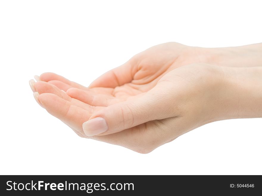 Woman hands holding anything, isolated on white background, with clipping path. Woman hands holding anything, isolated on white background, with clipping path