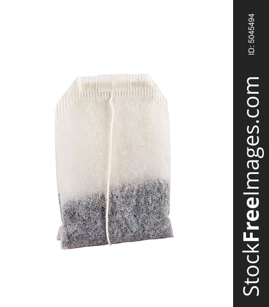 Teabag with clipping path on white
