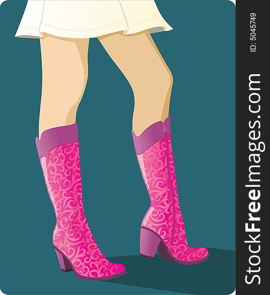 Glamour Pink Boots
