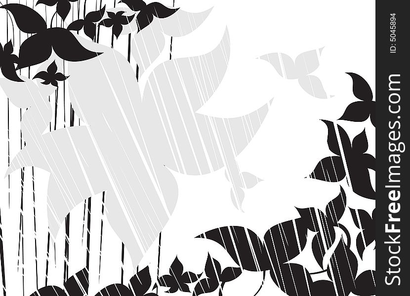 Black and white nature vector composition