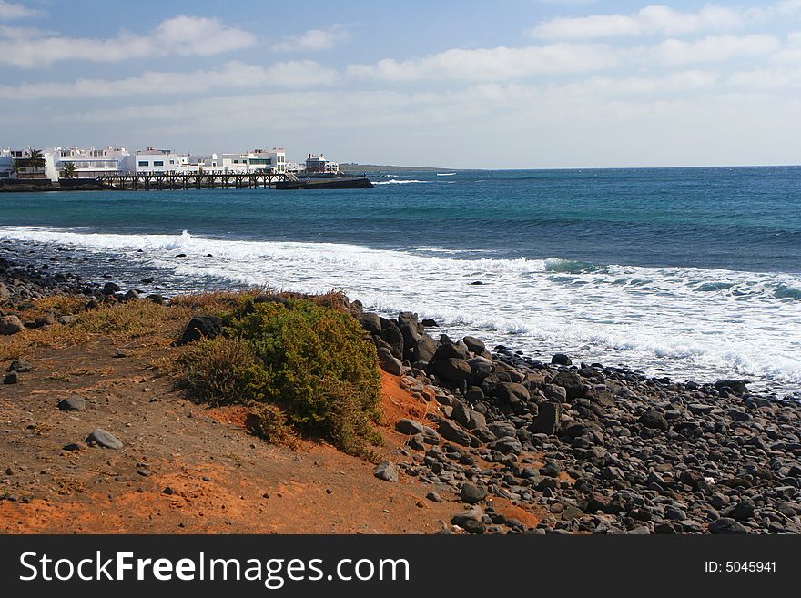 Sand beach of Lanzarote, Canaries Islands. Sand beach of Lanzarote, Canaries Islands