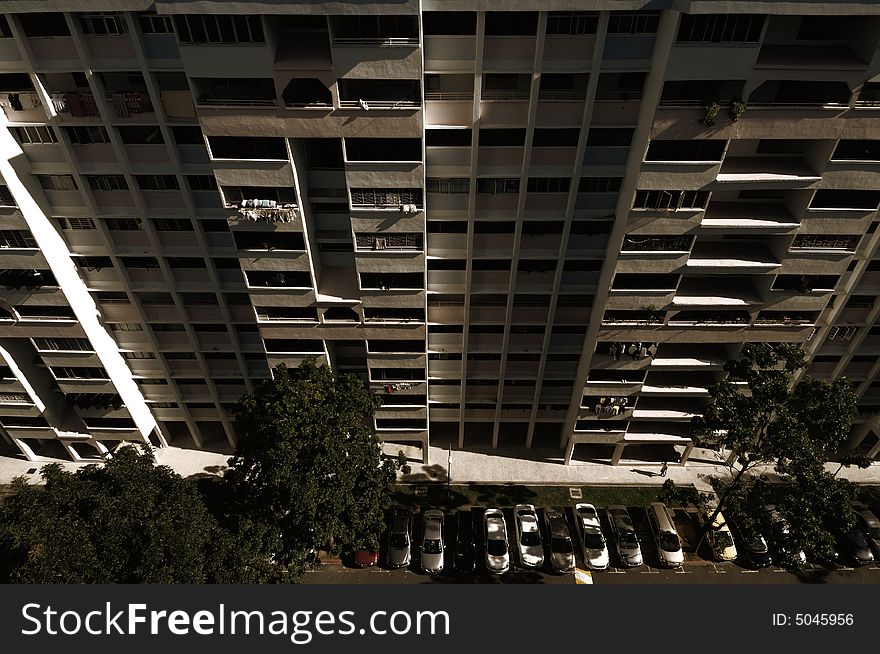 A moody image of a neighborhood estate. A moody image of a neighborhood estate