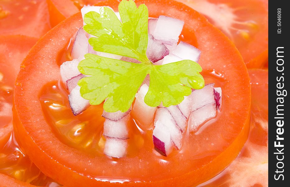 Tomato salad - healthy eating - vegetables - close up. Tomato salad - healthy eating - vegetables - close up