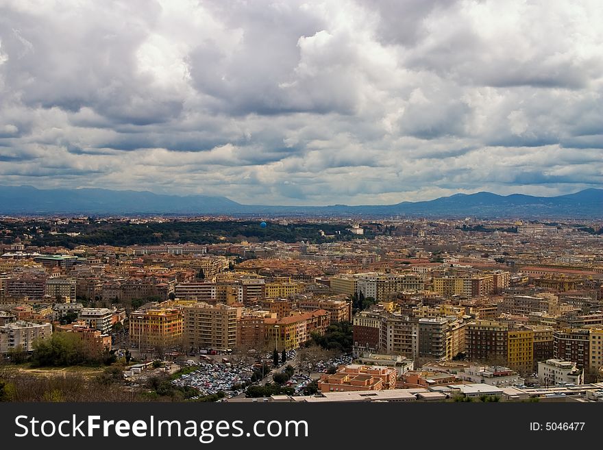 Travel series: top view Roma, panorama Italian city. Travel series: top view Roma, panorama Italian city