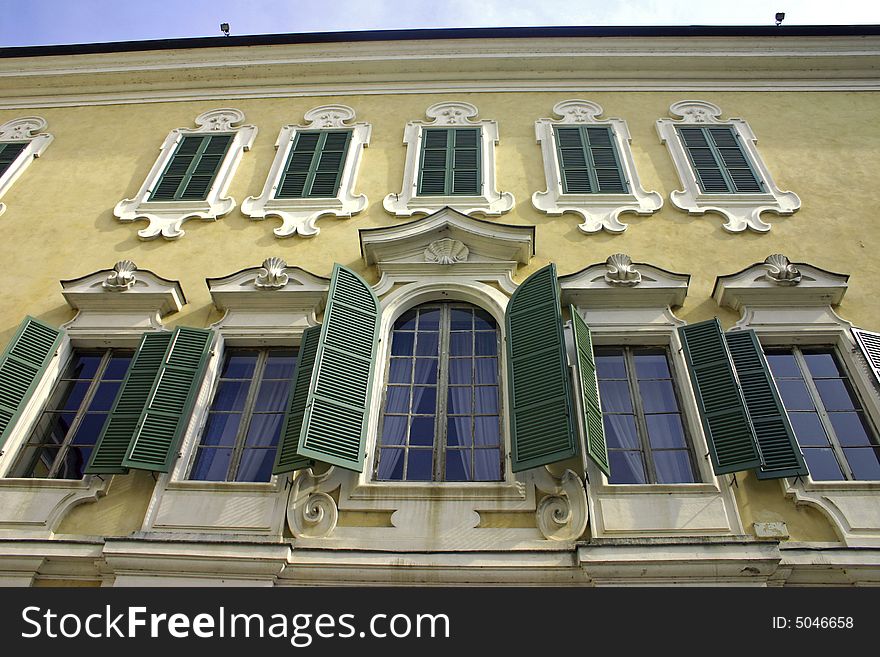 Windows in ancient Italian ducal palace