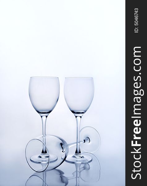 Three Empty Wine Glasses