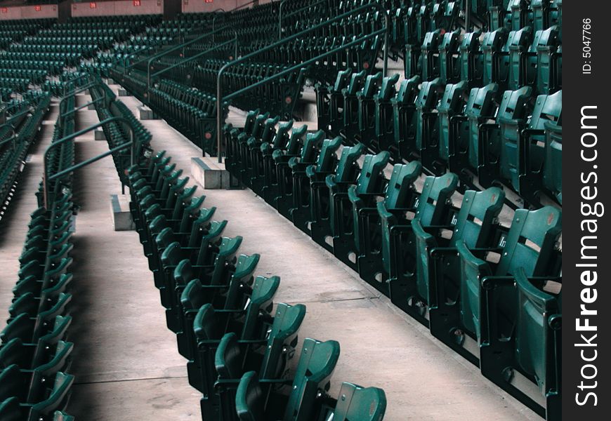 Perfect rows of stadium seats at a major league baseball park. Perfect rows of stadium seats at a major league baseball park