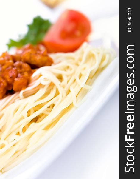 Italian pasta with bolognese sauce