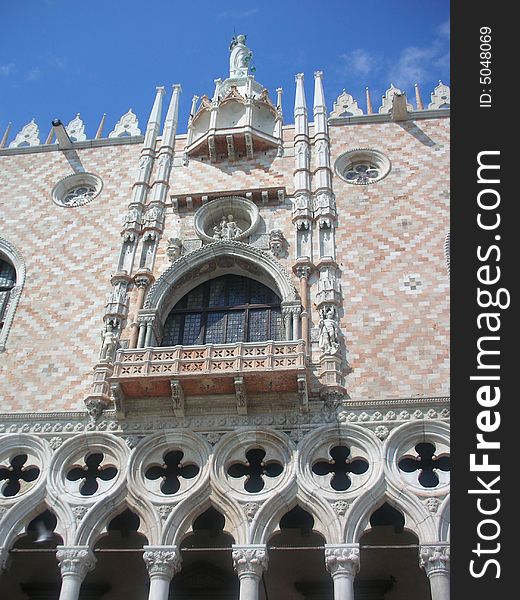 Palazzo Ducale, Venice. Fragment of the facade. Palazzo Ducale, Venice. Fragment of the facade.