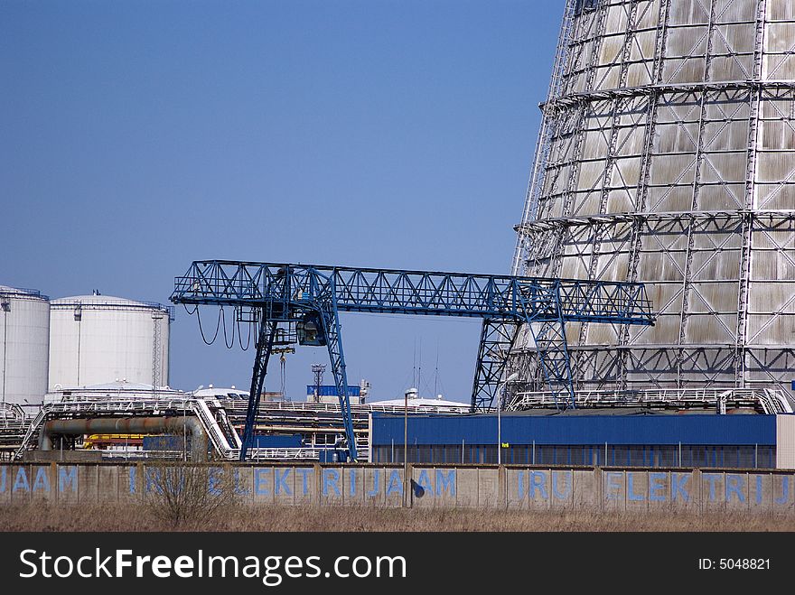 Industrial building with metal construction and crane. Industrial building with metal construction and crane