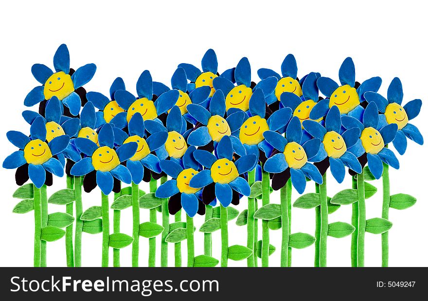 Artificial Flowers on White with Clipping Path. Artificial Flowers on White with Clipping Path