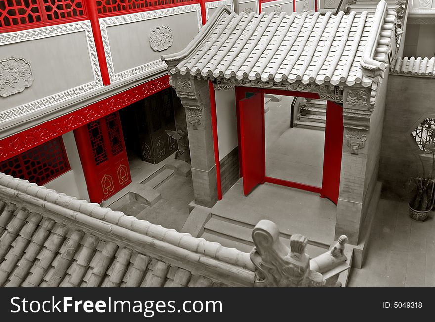 Chinese ancient courtyard.