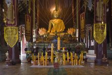 Wat Chedi Luang, Indoor, Temple In Thailand Stock Photo
