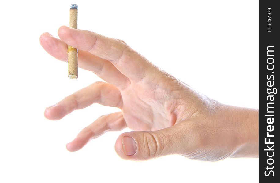 Female Hand Hold Cigarette