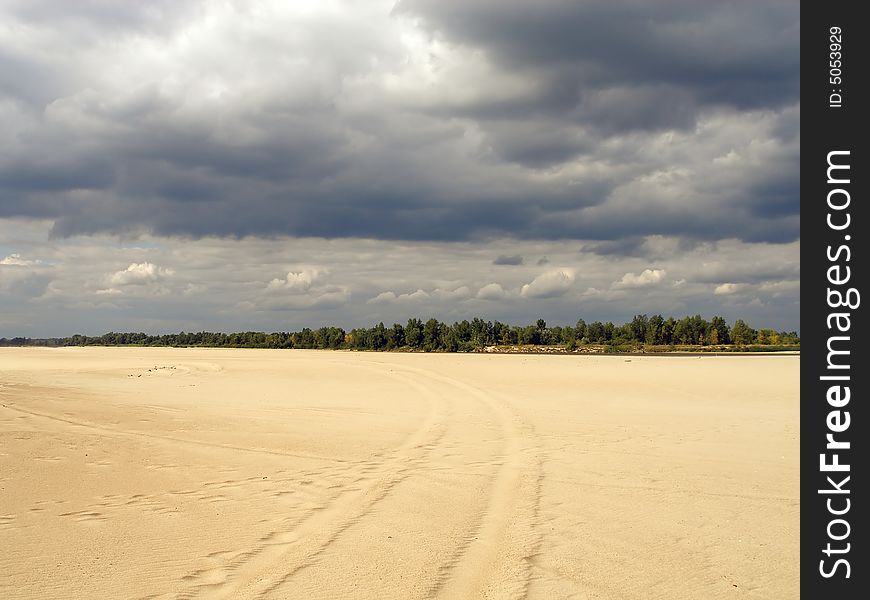 Sandy Beach On Vistula River