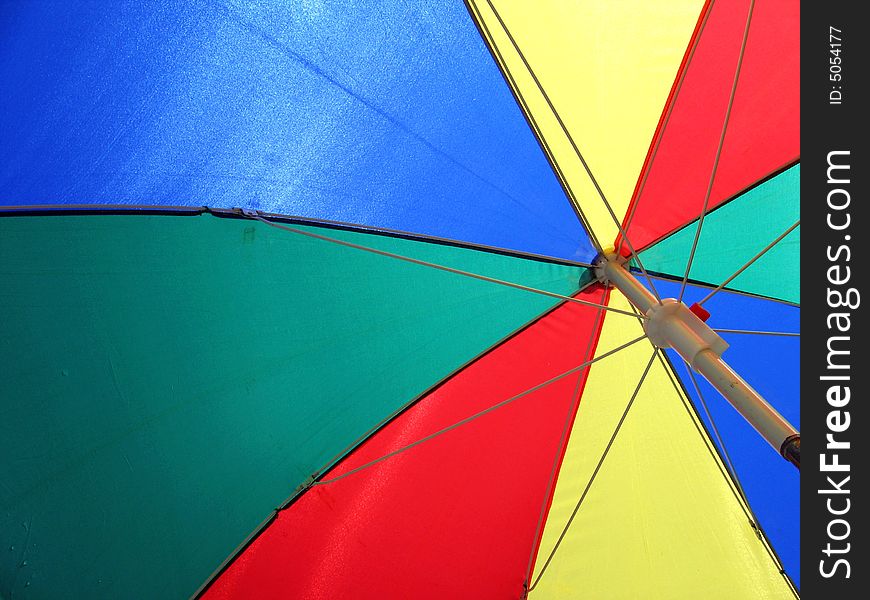 Beach umbrella with four colours. Beach umbrella with four colours