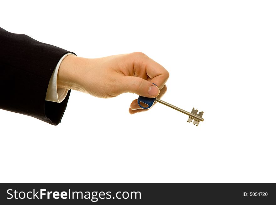 Businessman Holding A Key