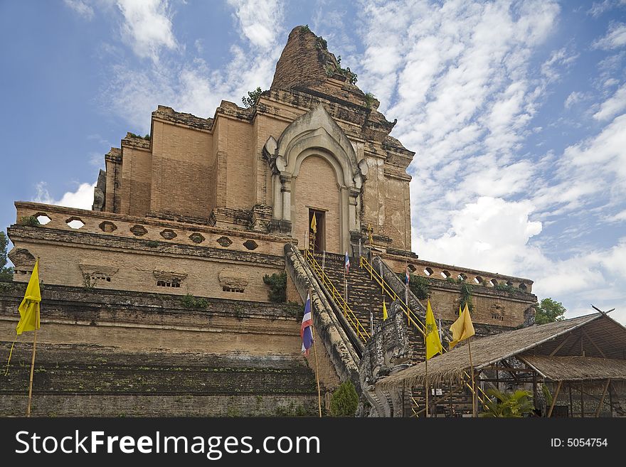 Wat Chedi Luang is a historic Buddhist temple in the old town of Chiang Mai. Wat Chedi Luang is a historic Buddhist temple in the old town of Chiang Mai