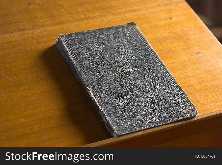 An old copy of the New Testament located in a country church