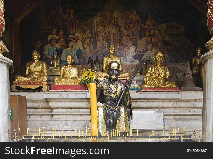 Buddhist statue in Doi Suthep temple, Thailand, Chiang Mai