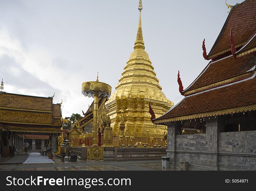 Doi Suthep, temple in Chiang Mai, Thailand, is a historically landmark